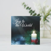 Kerstkaars en  familiefoto feestdagenkaart (Staand voorkant)