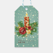 Kerstkaars en sneeuwvlokken Sjabloon Cadeaulabel (Achterkant)