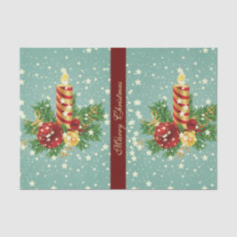 Kerstkaars en sneeuwvlokken tissuepapier