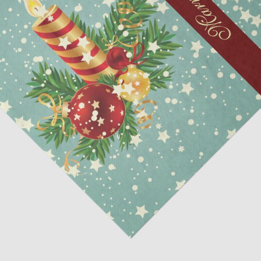 Kerstkaars en sneeuwvlokken tissuepapier (Detail)