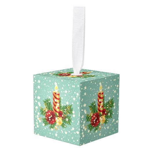 Kerstkaars en sproeten ornament (Voorkant hoekig)