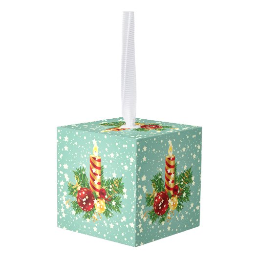 Kerstkaars en sproeten ornament (Achter hoekig)