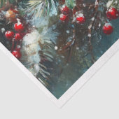 Kerstkaars en vogels tissuepapier (Detail)