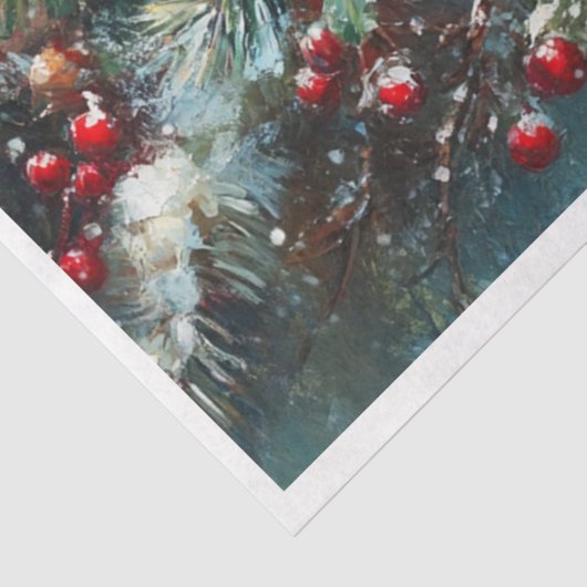 Kerstkaars en vogels tissuepapier (Detail)