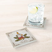   kerstkaars glazen onderzetter (Schuin)