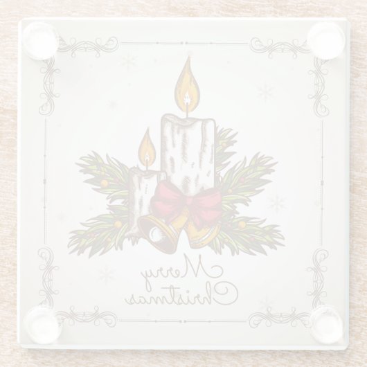   kerstkaars glazen onderzetter (Achterkant)