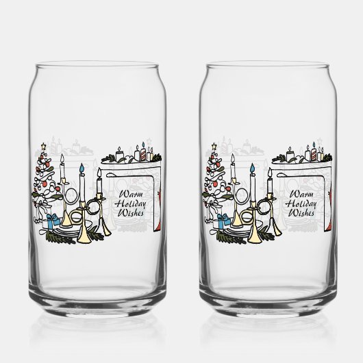 Kerstkaars Glazen Potten (Voorkant)