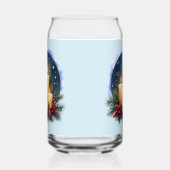 Kerstkaars gloed met poinsettia's blikvorm glas (Links)