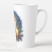 Kerstkaars gloed met poinsettia's latte mok (Rechts)