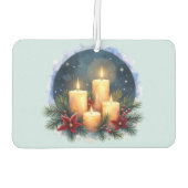 Kerstkaars gloed met poinsettia's luchtverfrisser (Achterkant)