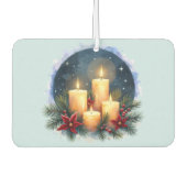 Kerstkaars gloed met poinsettia's luchtverfrisser (Voorkant)