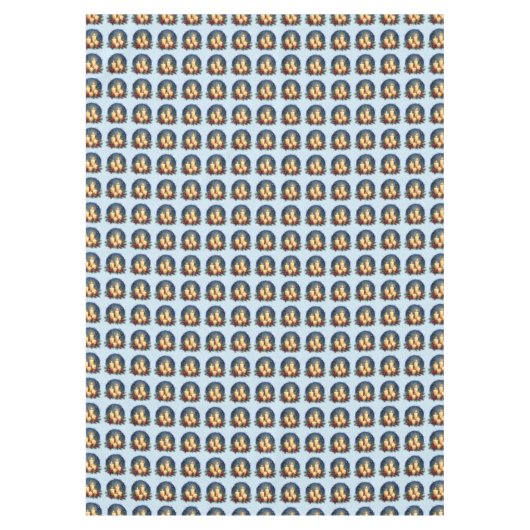 Kerstkaars gloed met poinsettia's tafelkleed (Voorkant)