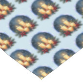 Kerstkaars gloed met poinsettia's tafelkleed (Gekanteld)