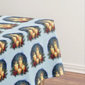 Kerstkaars gloed met poinsettia's tafelkleed (Voorbeeld)