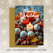 Kerstkaars Golf • Goud Feestdagenkaart