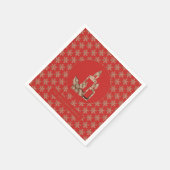 Kerstkaars Holly Snowflakes Red en Gold Servet (Hoek)
