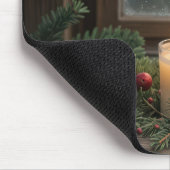 Kerstkaars in dennentakken muismat (Hoek)