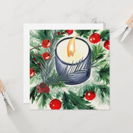 Kerstkaars Kaart (Voorkant / Achterkant in situ)