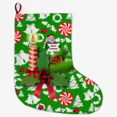 kerstkaars, kerstkaarsen grote kerstsok (Voorkant)