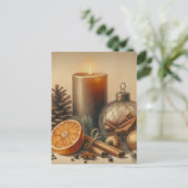 Kerstkaars Kunst Briefkaart (Staand voorkant)