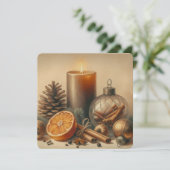 Kerstkaars kunst kaart (Staand voorkant)