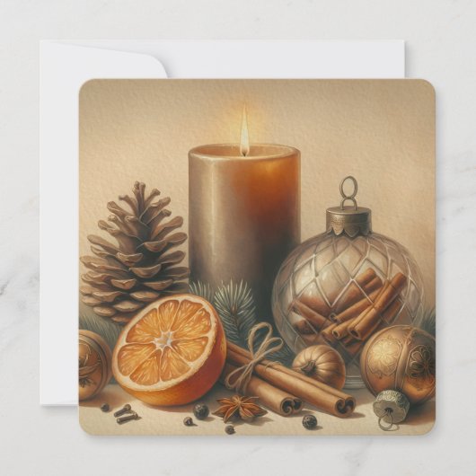 Kerstkaars kunst kaart (Voorkant)