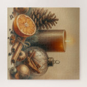 Kerstkaars kunst legpuzzel (Horizontaal)