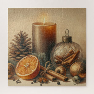Kerstkaars kunst legpuzzel