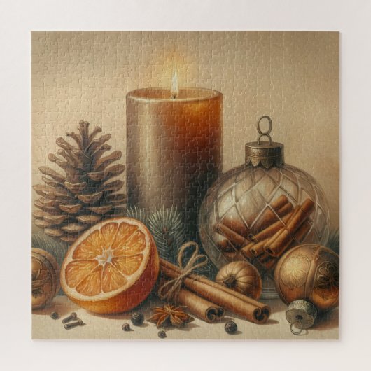 Kerstkaars kunst legpuzzel (Verticaal)