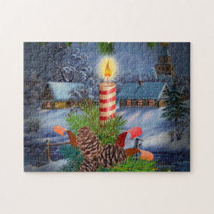kerstkaars legpuzzel