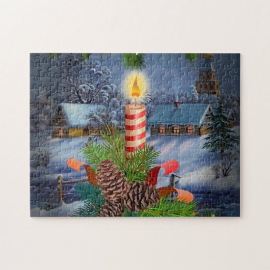 kerstkaars legpuzzel (Horizontaal)