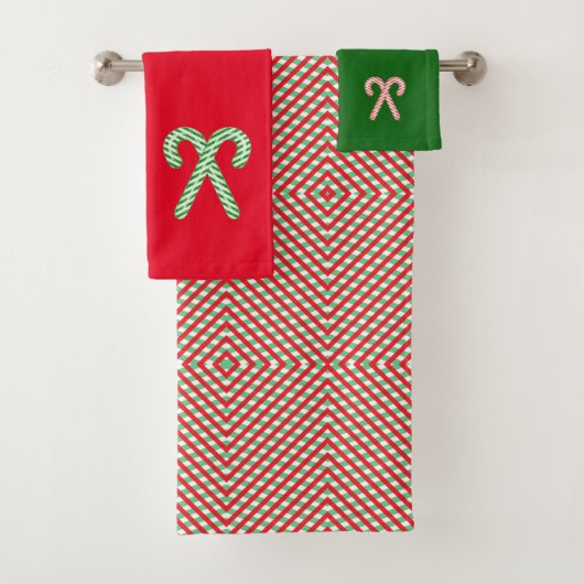 Kerstkaars/pepermunt Bad Handdoek (Insitu)
