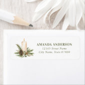 Kerstkaars retour adreslabels etiket (Insitu)