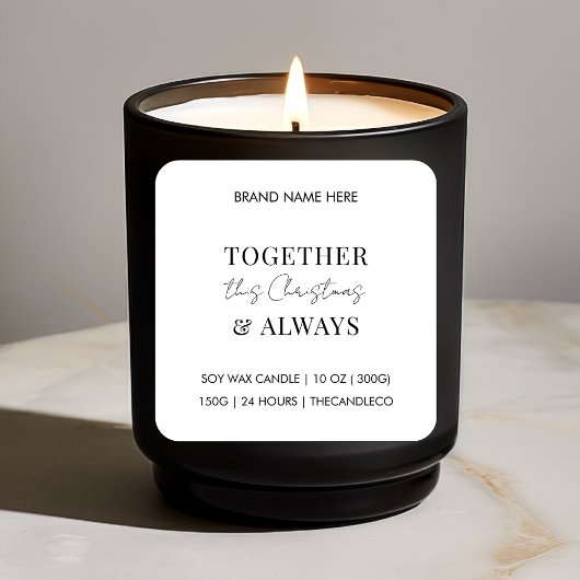 Kerstkaars 'Samen deze kerst & altijd' Vierkante Sticker