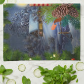 kerstkaars theedoek (Gevouwen)