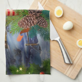 kerstkaars theedoek (Quarter Fold)