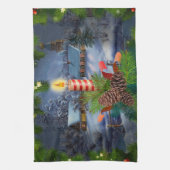 kerstkaars theedoek (Verticaal)