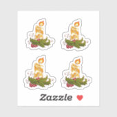 Kerstkaars Vinyl gesneden sticker (Vel)