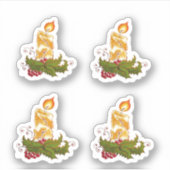 Kerstkaars Vinyl gesneden sticker (Voorkant)