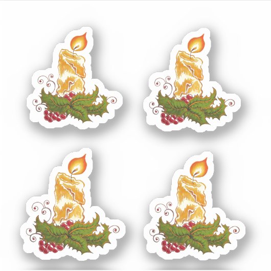 Kerstkaars Vinyl gesneden sticker (Voorkant)