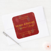 Kerstkaars 'Vrolijk & Helder' | Bewerkbaar Etiket (Envelop)