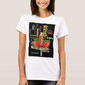 Kerstkaars Woord Kunst T-shirt (Voorkant)