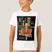 Kerstkaars Woord Kunst T-shirt (Voorkant)