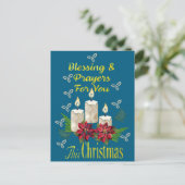 Kerstkaars Zegeningen en Gebeden Briefkaart (Staand voorkant)