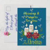 Kerstkaars Zegeningen en Gebeden Briefkaart (Voorkant / Achterkant)