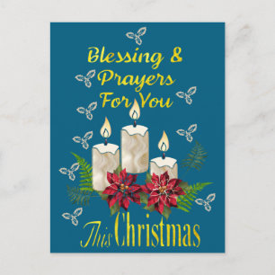 Kerstkaars Zegeningen en Gebeden Briefkaart