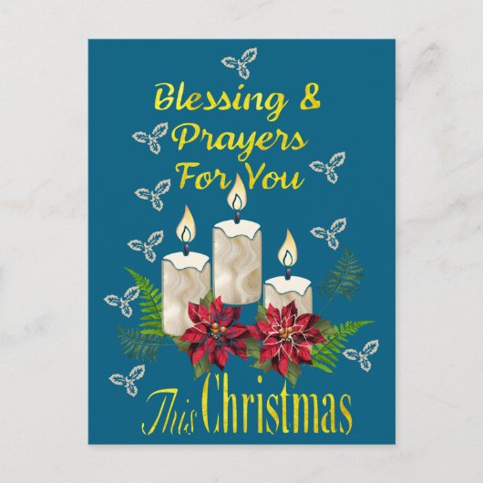 Kerstkaars Zegeningen en Gebeden Briefkaart (Voorkant)