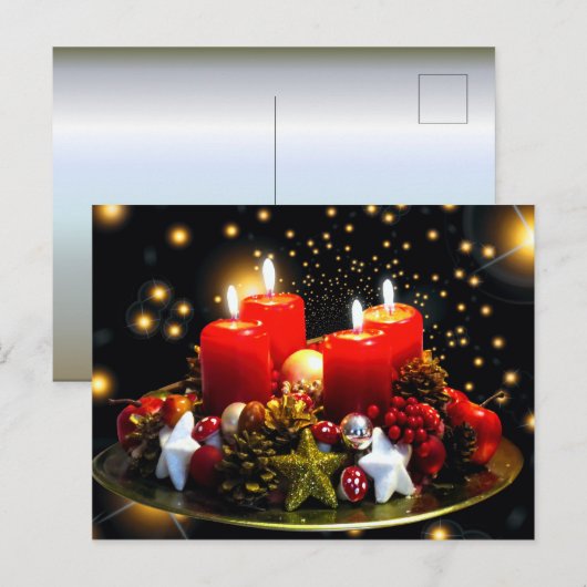 kerstkaarsdeklaag briefkaart (Voorkant / Achterkant)