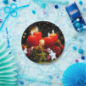 kerstkaarsdeklaag papieren bordje (Feest)