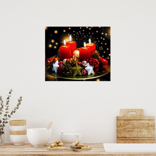 kerstkaarsdeklaag poster (Keuken)